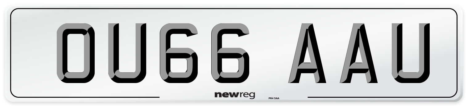 OU66 AAU Number Plate from New Reg